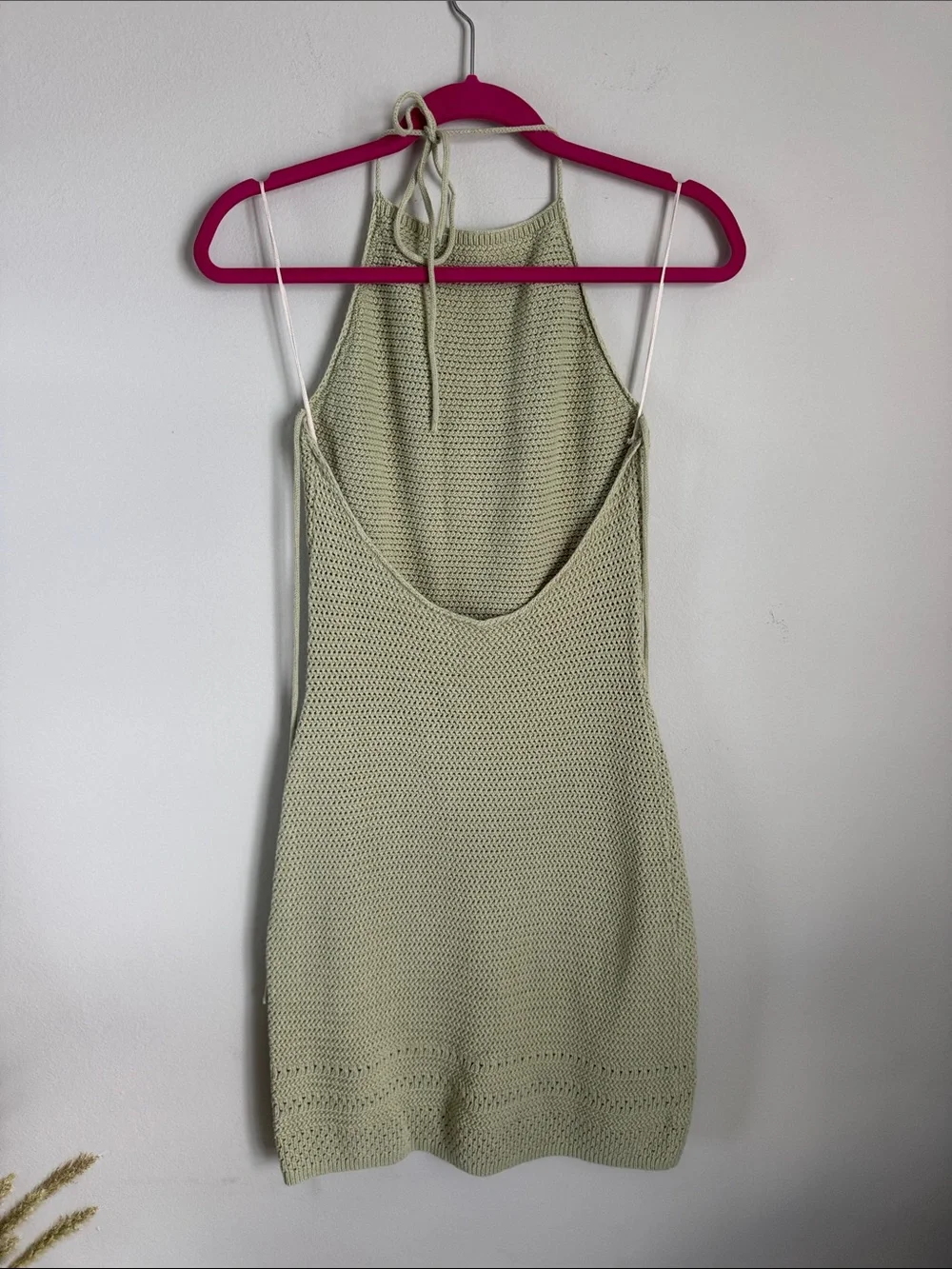 Wilfred by Aritzia Sage Green Knit Halter Dress Size M